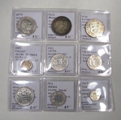 1879-1960 Europe Silver Type Coins Lot of 9 AP643 | eBay