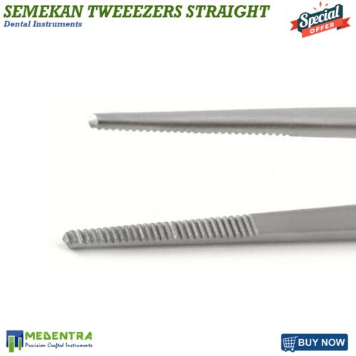 Surgical Semkin Tweezers Straight Cotton Dressing Thumb Forceps Tissue Tweezers - Picture 2 of 3