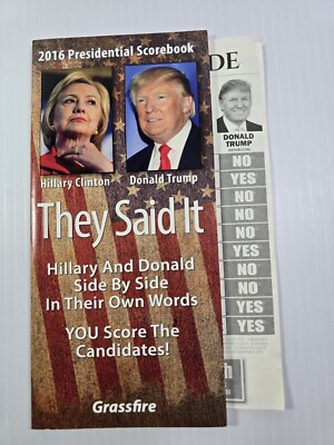 Trump/Hillary 2016 Election Memorabilia,  Score The Candidates, Inauguration Day