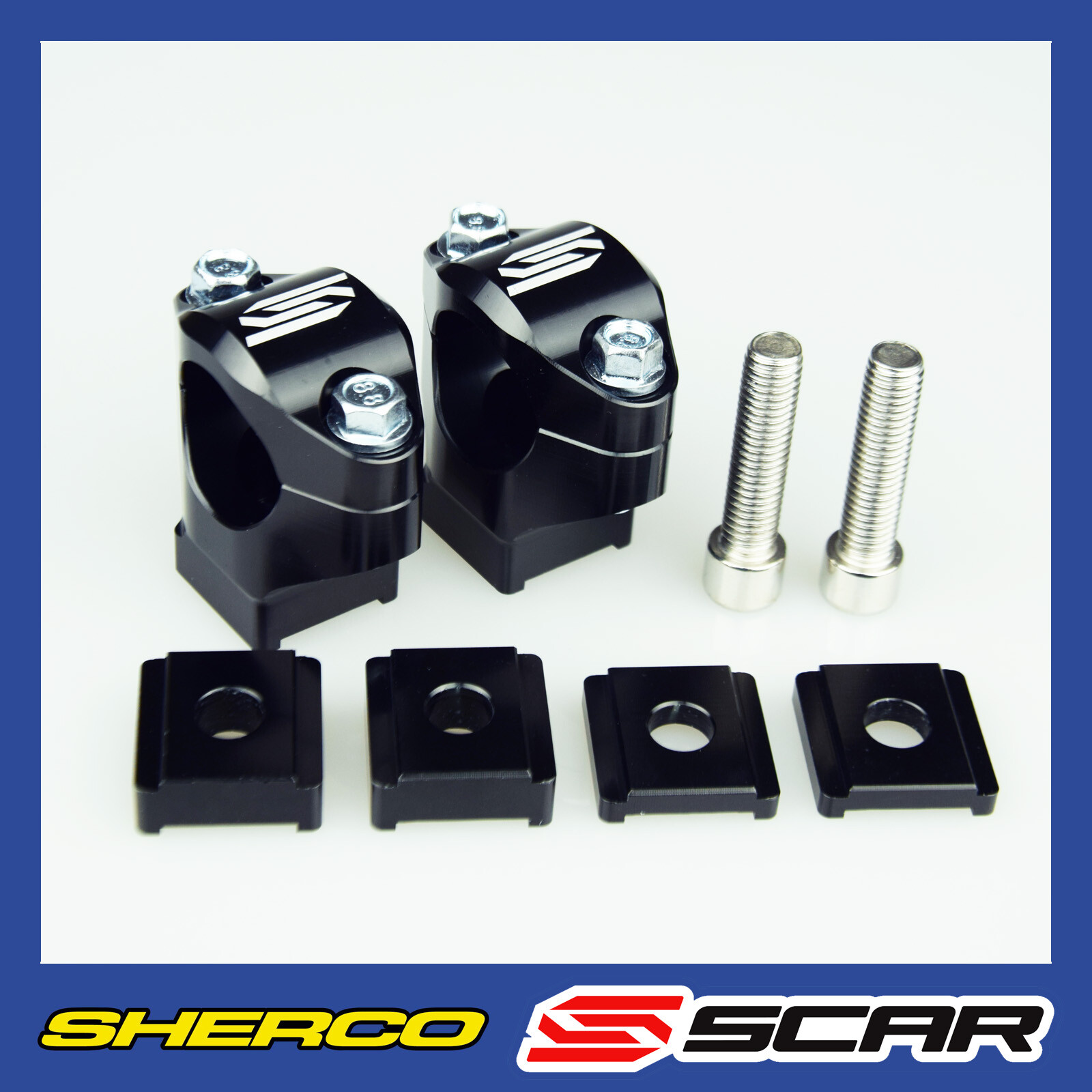 Pince de guidon Sherco pour supprimer le mal de dos en moto verte