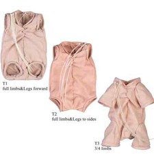 Kit corpo in tessuto scamosciato morbido + cavi per bambole Reborn 18"-24" riparazione corpo bambino fai da te