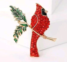 Cardinal Pin Christmas Brooch Fashion jewelry NEW Free Ship 2.4 inch