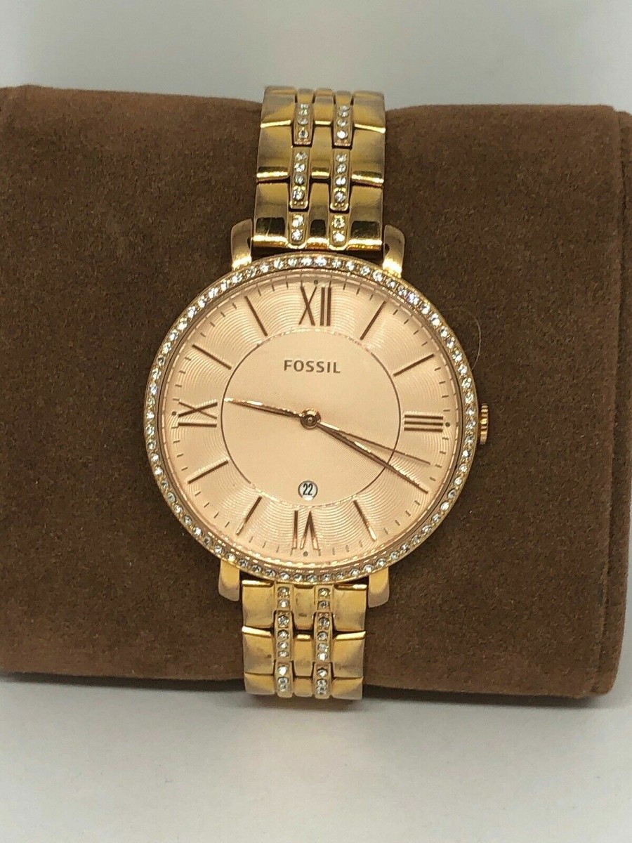 Fossil ES3546 Jacqueline Rose Gold Crystal Bezel Stainless Steel Ladies Watch Fossil Women main image 4