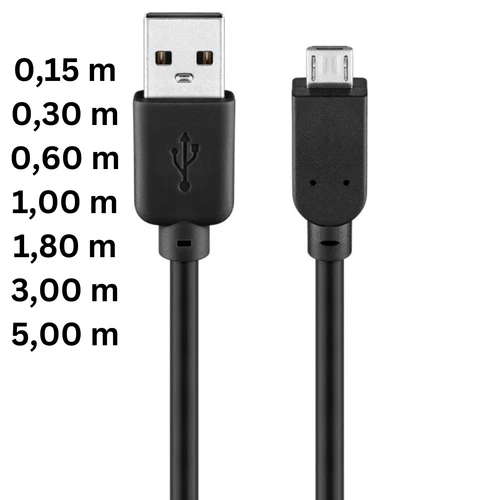 Micro USB Kabel Ladekabel Datenkabel für Tablet Smartphone PS4 von 0,15m bis 5m
