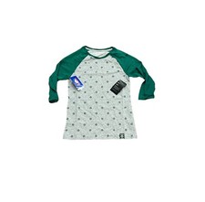 NEW NWT Boston Celtics Nike Women's 3/4 Sleeve Logo All Over Raglan Shirt XS