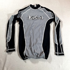 Rip Curl Shirt Womens Small Gray Rash Guard Nylon Long Sleeve Swim Board Surf