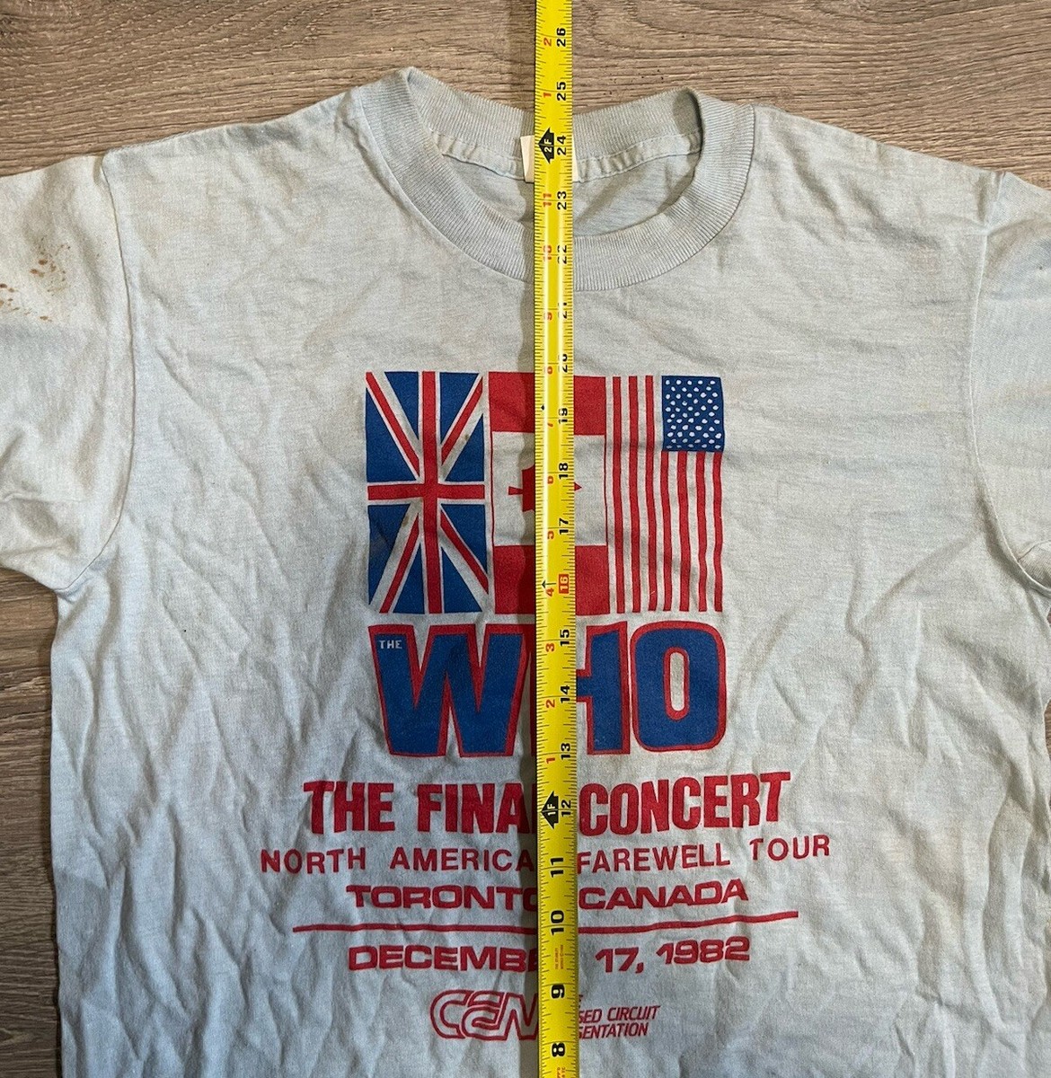 Vintage 1982 The Who Final Concert T-Shirt Toronto Canada
