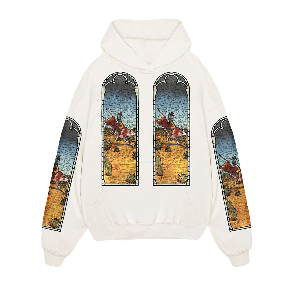 Who Decides War x EST Gee Stained Glass Hoodie In Cream Size