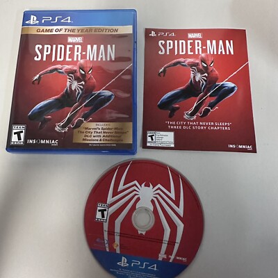 Marvel Spider-Man: Game of The Year Edition Sony PlayStation 4 PS4 CIB + DLC