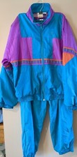  Vtg Wilson Retro Color Block Nylon Tracksuit Jacket And Pants Womens Sz M  