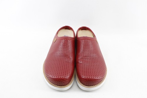 Samuel Hubbard Women's SamSport Clog Size 8.5 US Red Perforated Leather - Picture 3 of 9