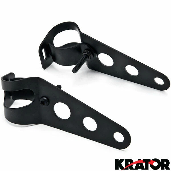 Soportes de montaje de faros negros horquilla oreja motocicleta moto proyecto para picadora Foto 3 de 4