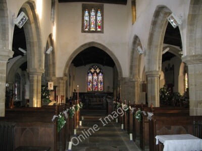 Photo 6x4 St Michael's, Well Well/SE2681 Looking down the nave, through  c2010
