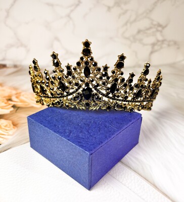 Black Tiara Crown for Women, Gothic Queen, Halloween Crown, Costume, Cosplay
