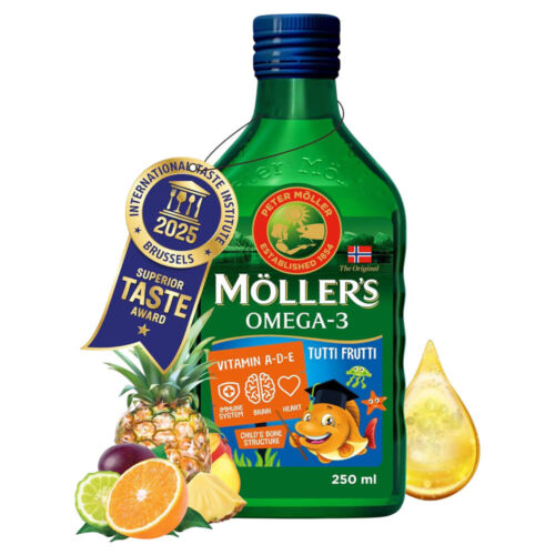 Mollers Norwegisches Tutti Frutti aromatisiertes Fischöl Omega-3 DHA EPA Möller's x6 - Bild 2 von 6