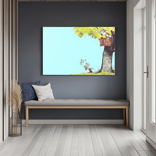 Calvin und Hobbes gerahmter Leinwand-Wandbilddruck - Kinder Cartoon Bill Watterson - Bild 9 von 9