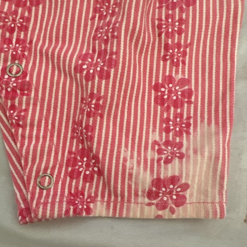 Girls VINTAGE OSHKOSH PINK STRIPED Hawaiian Overalls Toddler Sz 24 Month-read! - Picture 4 of 9