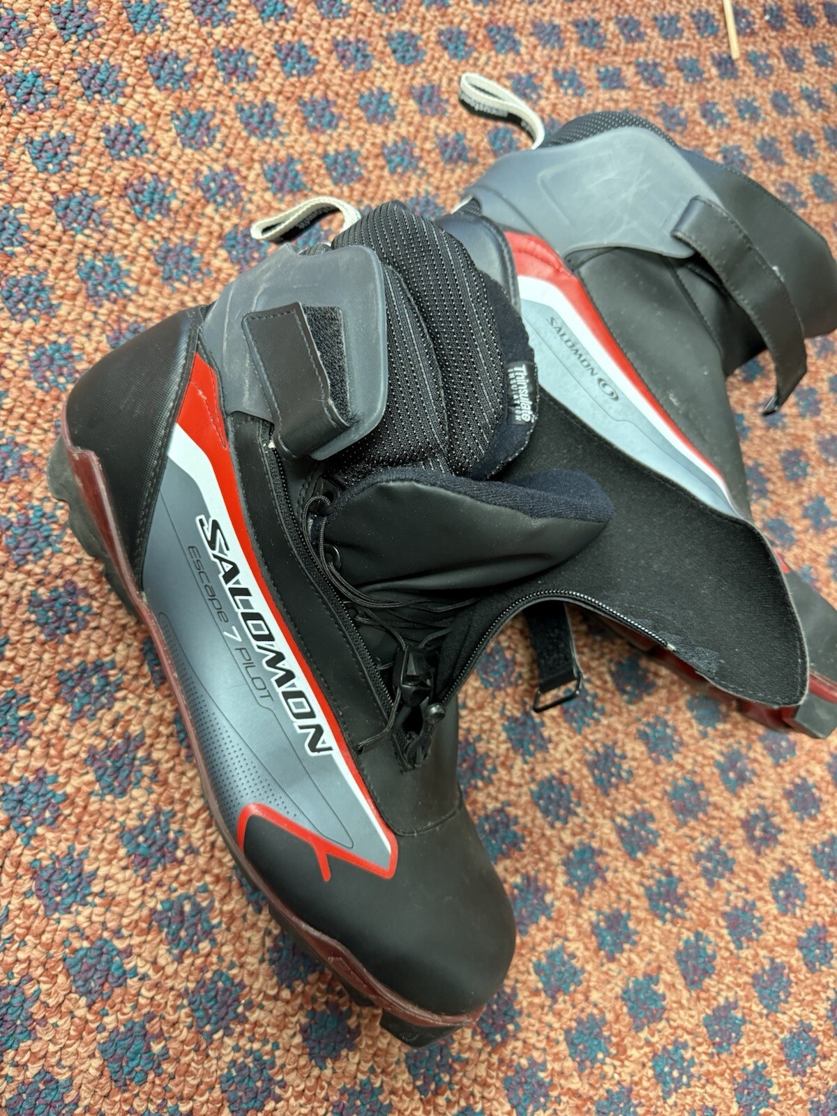 SALOMON Escape 7 scarponi da sci di fondo nordico uomo 14 UK 13 5 rosso nero D4