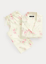 Ralph Lauren Ladies Yellow Pink Floral Long Sleeve 2 Piece Pajama Set S New NWT
