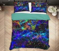 3D Colorful Universe KEP434 Bed Pillowcases Quilt Duvet Cover Luna