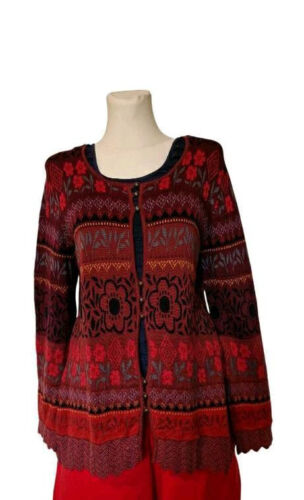 Gudrun Sjöden Jaquard Strickjacke, Gr. L, Floralem Muster., Neuwertig - Bild 2 von 7