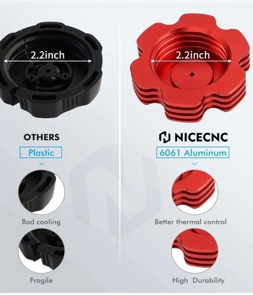 Tapa de gasolina CNC 1987-1990 Yamaha Champ YFM100 YFM 100 ATV tapa del tanque de gasolina rojo Foto 3 de 4