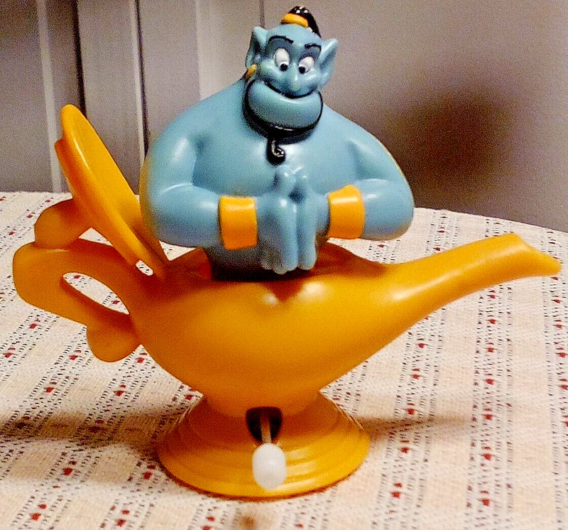 1992 Vintage Burger King Kids Club Toy - Aladdin Genie In Lamp Wind Up Toy