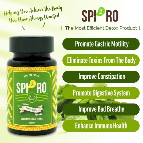 Wellous Spi2ro Spiro Spirulina Detox Remove Toxins Weight Loss w/ Fiber