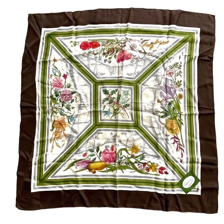GUCCI Gucci Scarf Stall V.Accornero Flower Palace   Écharpe Bandana Femme, Authe