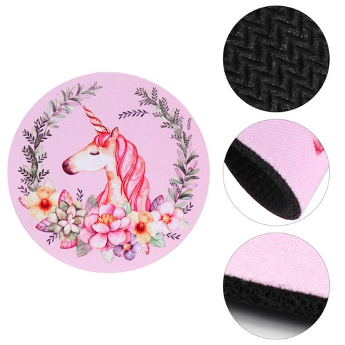 1Pc Adorable Pattern Round Mouse Pad Laptop Mice Pad for Office Home (Unicorn) - 第 1/12 張圖片