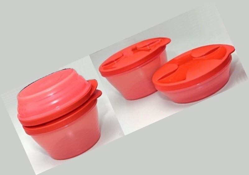 Snap Tupperware TUPPERWARE SET OF 4 SNAP TOGETHER DUOS CONTAINERS 1-c & 2-c CHILI ...