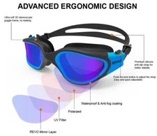 WHALE Swim Goggles, Polarized Swimming Goggles Anti-Fog for Adult Men Women …
