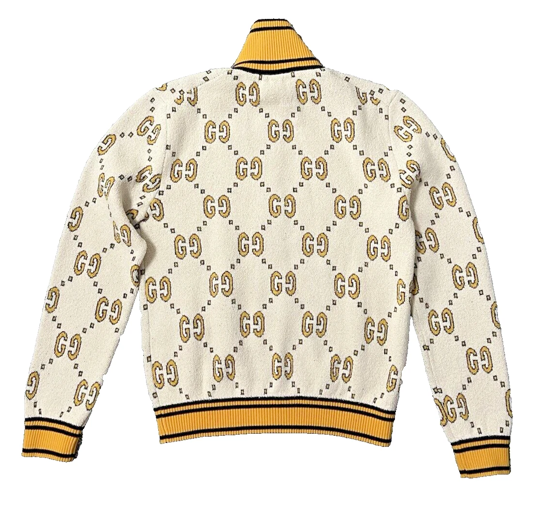 GUCCI Giacca Bianca GG Jacquard Bomber