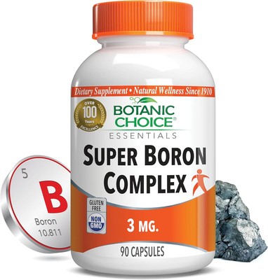 Botanic Choice Super Boron Complex (3mg) - Promotes Bone and Prostate Health by