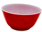 Vintage Pyrex Red Mixing Bowl 402 1.5 Qt Milk Glass Interior USA