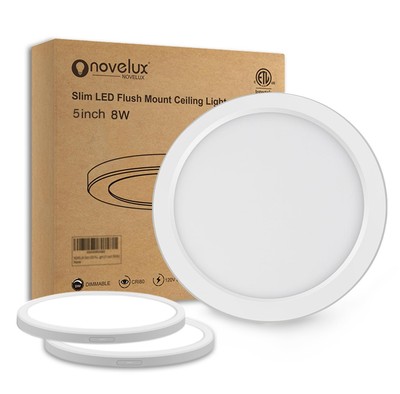 ETL Listed 5 in Flush Mount Ceiling Light Dimmable,5000K White LED Ceiling Li...