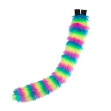 Pawstar Neon Rainbow Fur Kitty Tail - furry partial fursuit costume cosplay