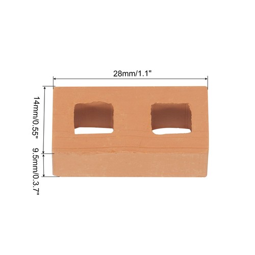 Miniature Bricks Clay Mini Wall Brick for Model Building Red 50PCS Scale 1/12 - Picture 2 of 7