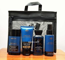 Bath Body Works Men's OCEAN Travel Set Deodorant Cream Wash Mist 4PC  Mesh Bag