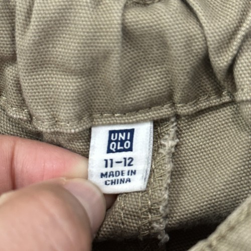 Uniqlo Pants Khakhis Kids Size 10-12 Waist 23-25 Inch Color Brown - Picture 8 of 12