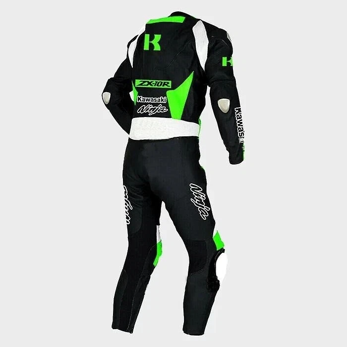 KAWASAKI NINJA MOTORBIKE LEATHER RACING SUIT  COWHIDE LEATHER MEN RACING SUIT - Image 2 of 3