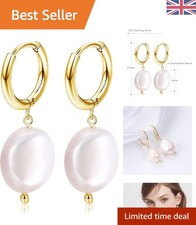 Hypoallergenic Pearl Hoop Earrings with French Wire - Gift-Ready Elegant Jewelry