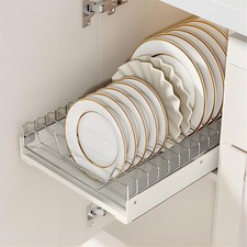 Pull Out Cabinet Organizer Fixed with Adhesive Nano Film, Slide Out Dish Dryi...