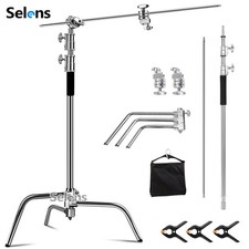 Heavy Duty Photography 11ft C Stand Light Tripod Base 50" Boom Arm Grip 1/4"3/8"