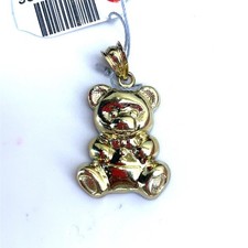 10k Yellow Gold Polished Teddy Bear Pendant 2.30g