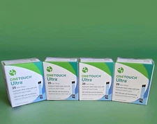 One Touch Ultra Test Strips• 100 Total• 25 per box (Lot Of 4) Expires 7/31/2026