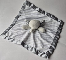 Cloud Island Elephant Lovey Security Blanket Gray White Stripe Satin Trim Target