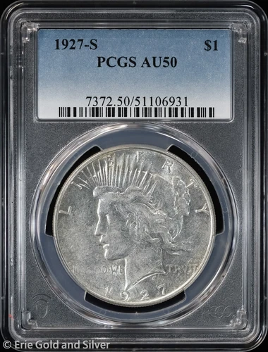 1927-S $1 Peace Silver Dollar PCGS AU 50