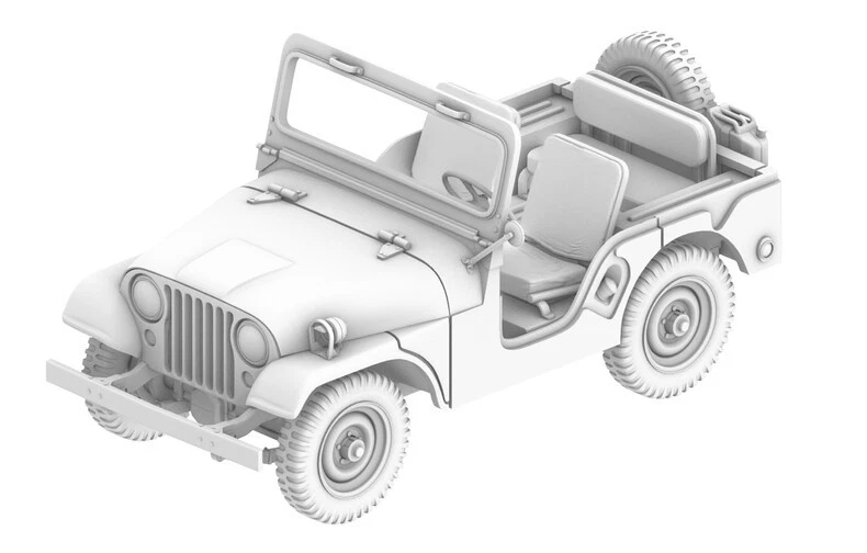 3D Printing 1/72 American M38A1 Jeep Unpainted - Image 3 of 4