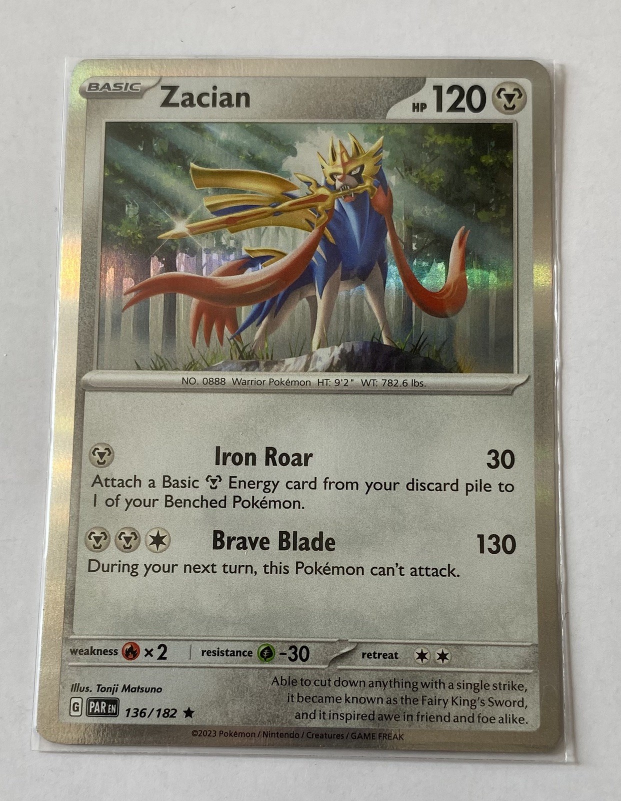 Pokemon TCG Card - Zacian 136/182 - Rare Holo - NM